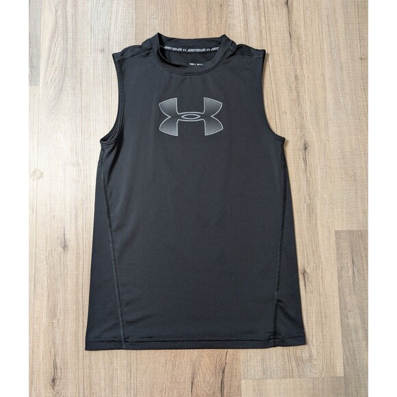 Lot Of 2 Under Armour Size YM Compression Tank Tops Fitted Sleeveless HeatGear - Picture 3 of 10